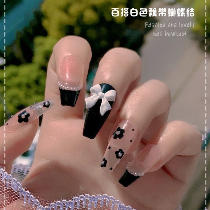 Set 10 charm nơ nhựa đính móng