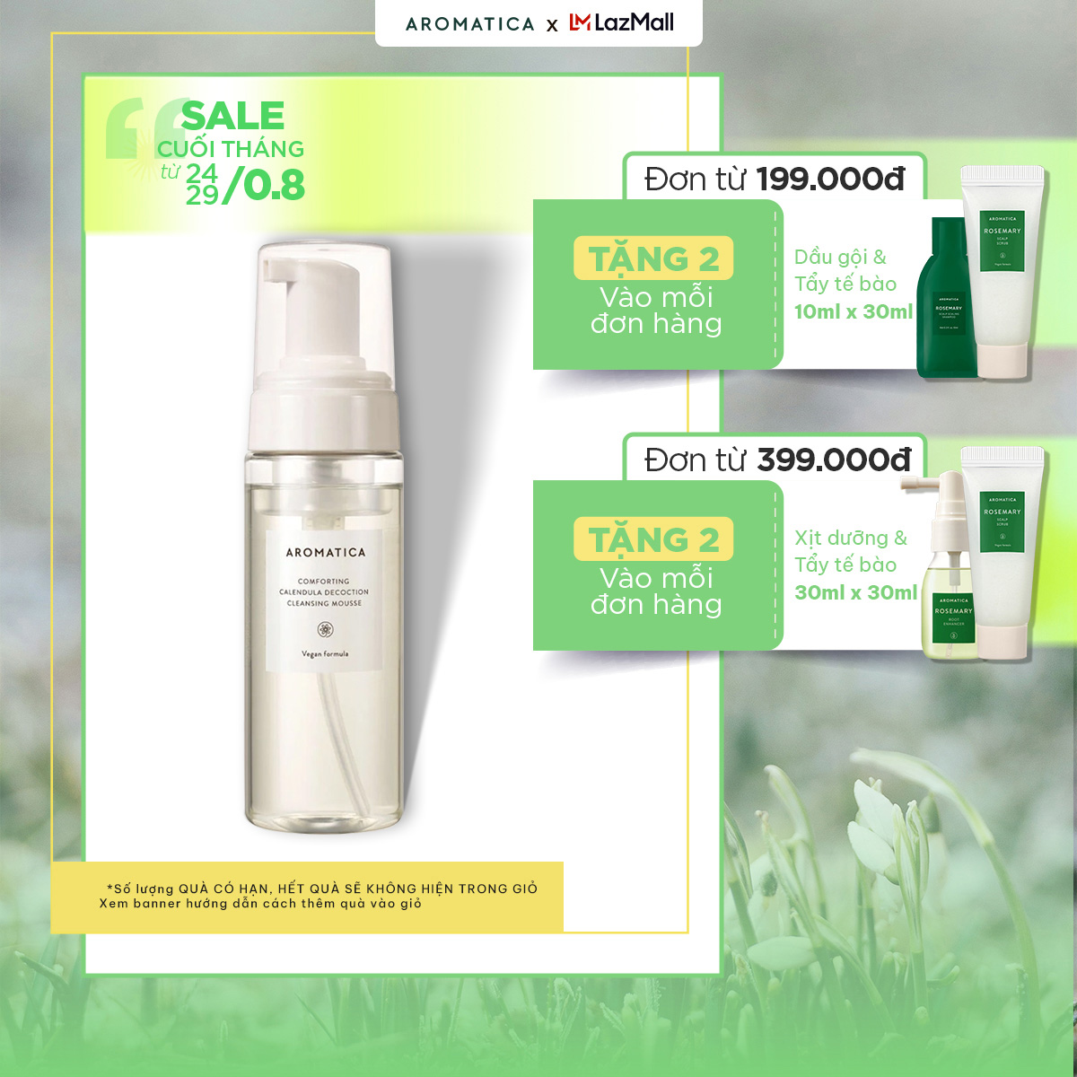 Bọt rửa mặt AROMATICA Comforting Calendula Decoction Cleansing Mousse 170ml
