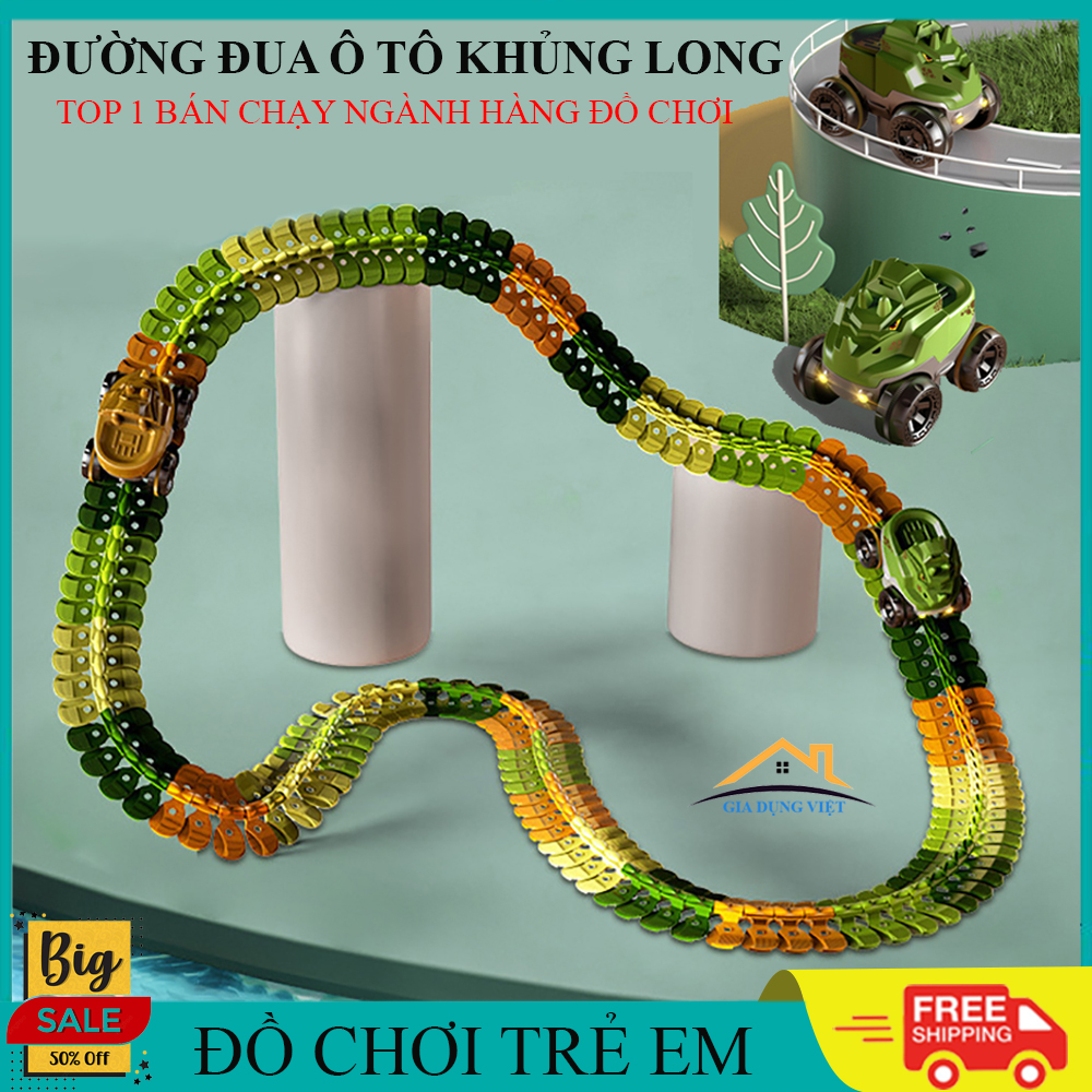 Đồ chơi trẻ em đường đua ô tô khủng long, đồ chơi phát triển trí tuệ, lắp ráp ghép đường ray ô tô gồm nhiều chi tiết đa dạng phong phú lôi cuốn. Lỗi đổi trả trong 7 ngày đầu khi nhận hàng.