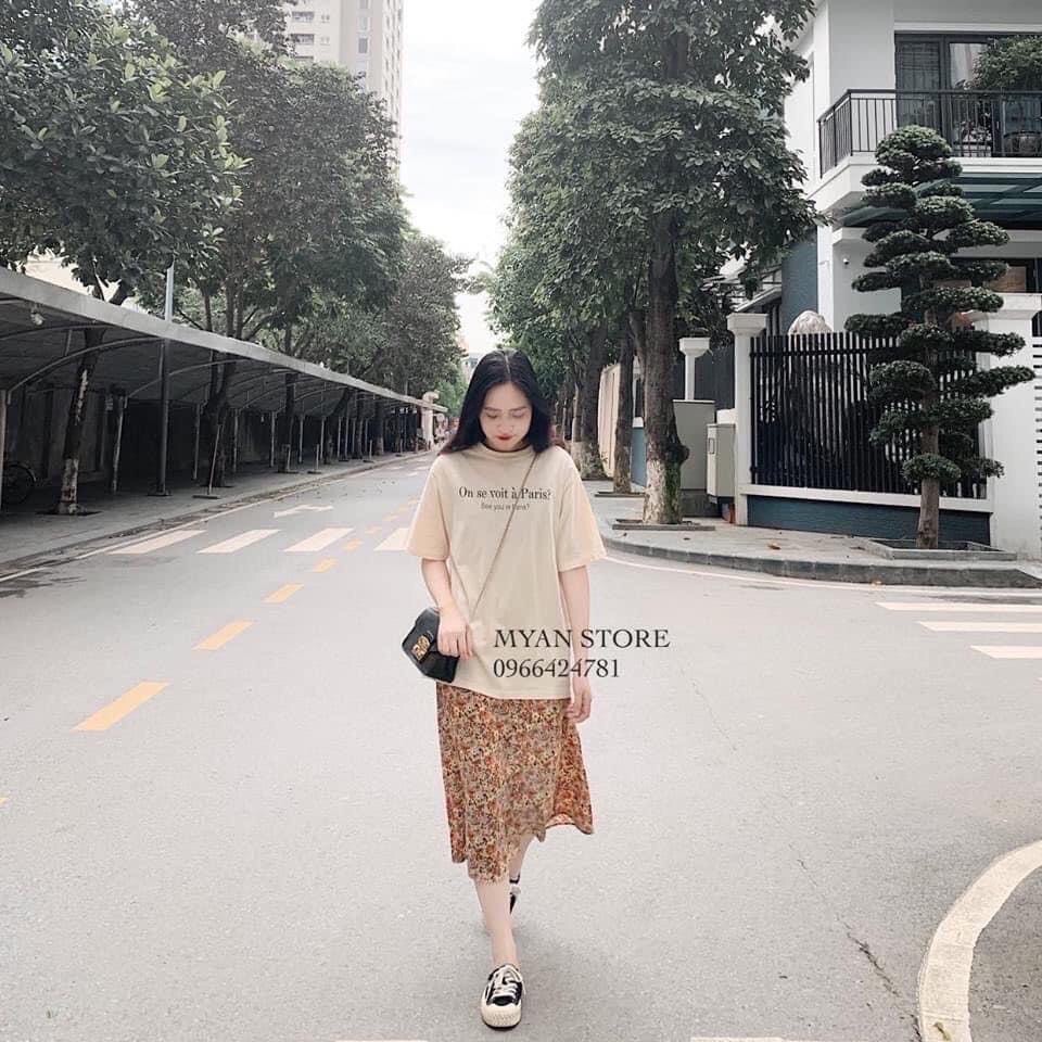 SET ÁO THUN CHÂN VÁY HOA NHÍ ( KÈM ẢNH THẬT)