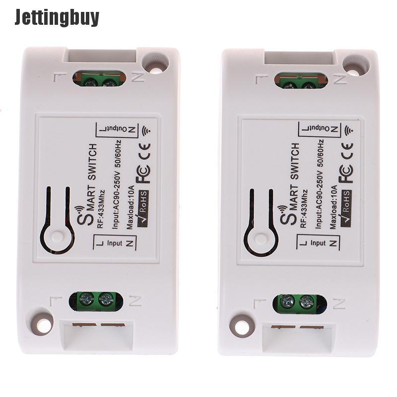 Jettingbuy Công Tắc Thông Minh RF 433 Mhz Bộ Thu RF Không Dây Rơ Le Hẹn Giờ Điện Thoại Điều Khiển Từ Xa