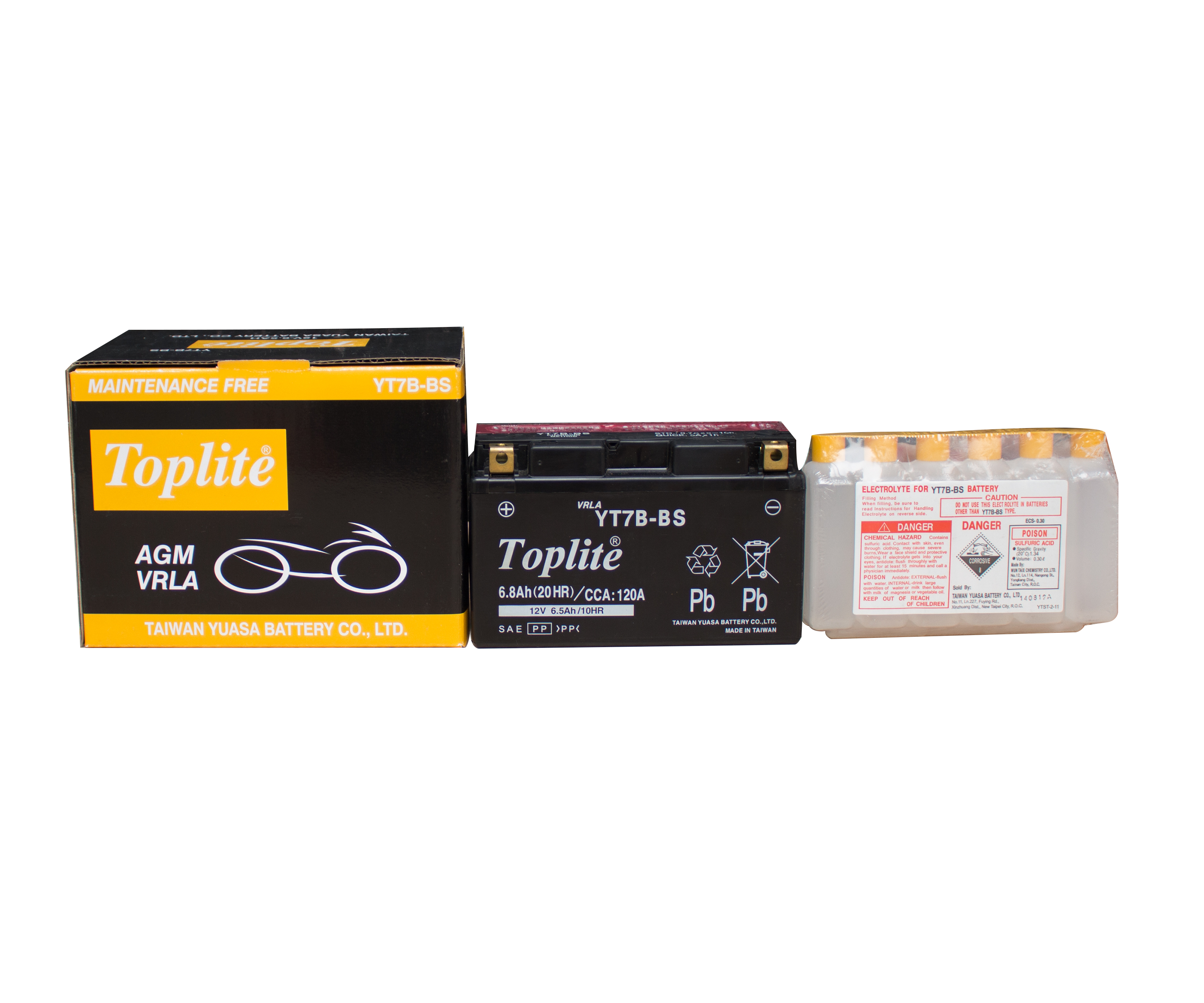 Bình ắc quy Motor Toplite YT7B-BS (12V-6.5AH)