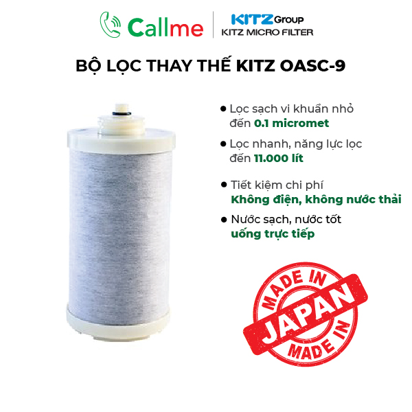 Bộ Lọc Nước Nhật Bản Kitz OASC-9 (Lọc nước giữ khoáng - Sản phẩm chính hãng - Made in Japan)
