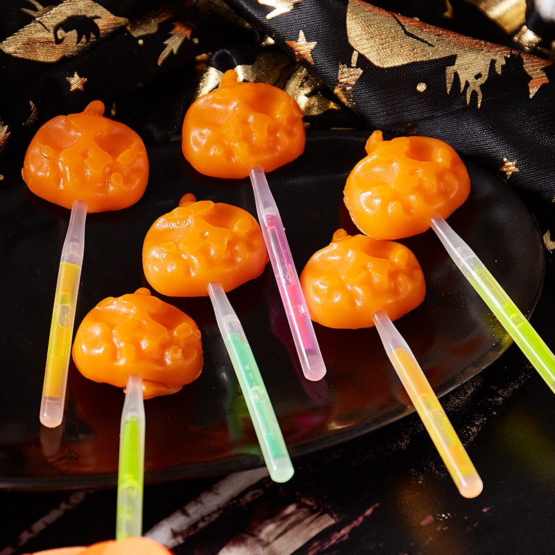 1 kẹo mút bí ngô halloween phát sáng