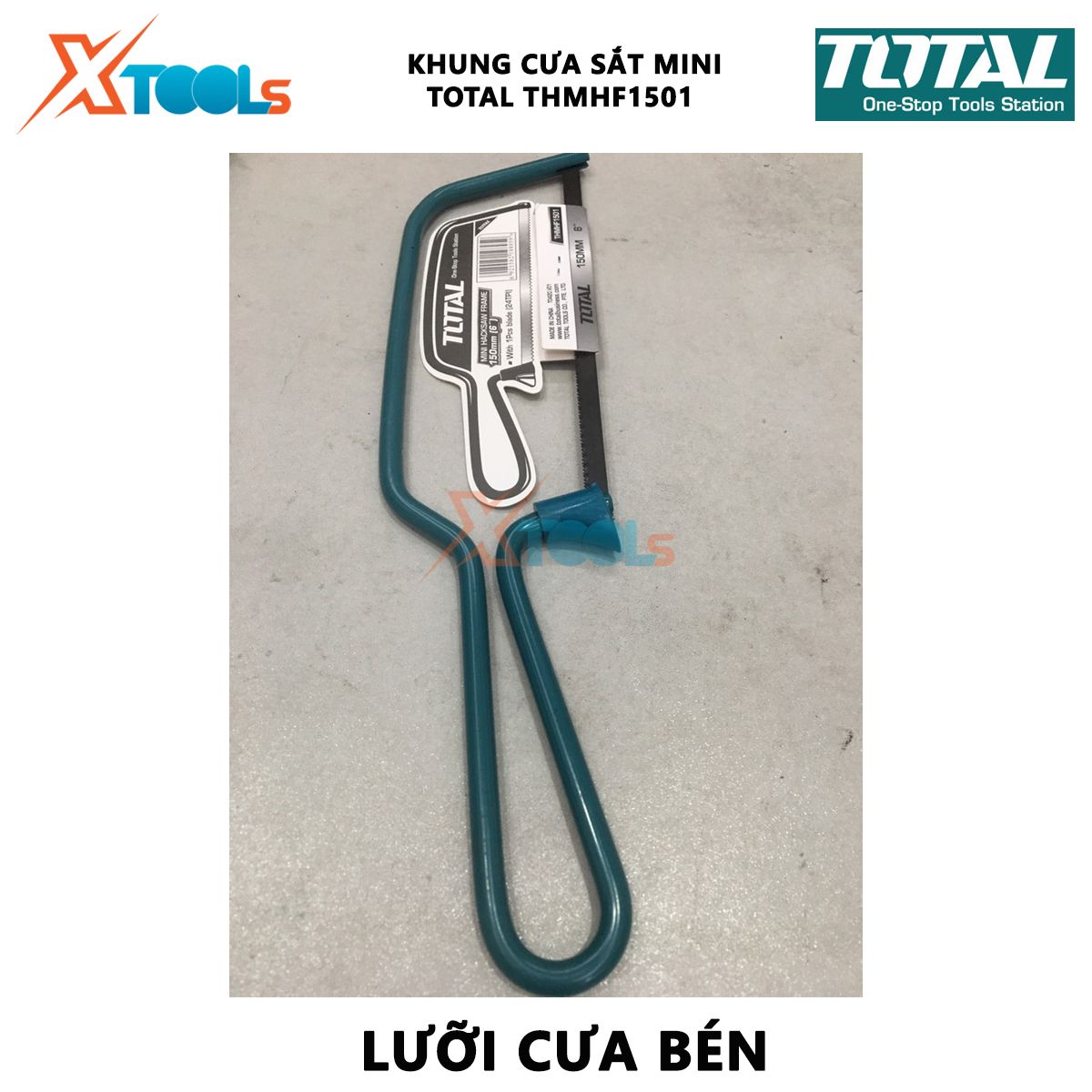 Khung cưa sắt mini Total THMHF1501 | Khung cưa sắt cầm tay kích thước 150mm (6") khung lắp lưỡi cưa, thép cao cấp, chắc chắn