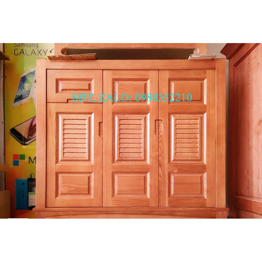 Tủ giầy gỗ sồi nga 3 cánh