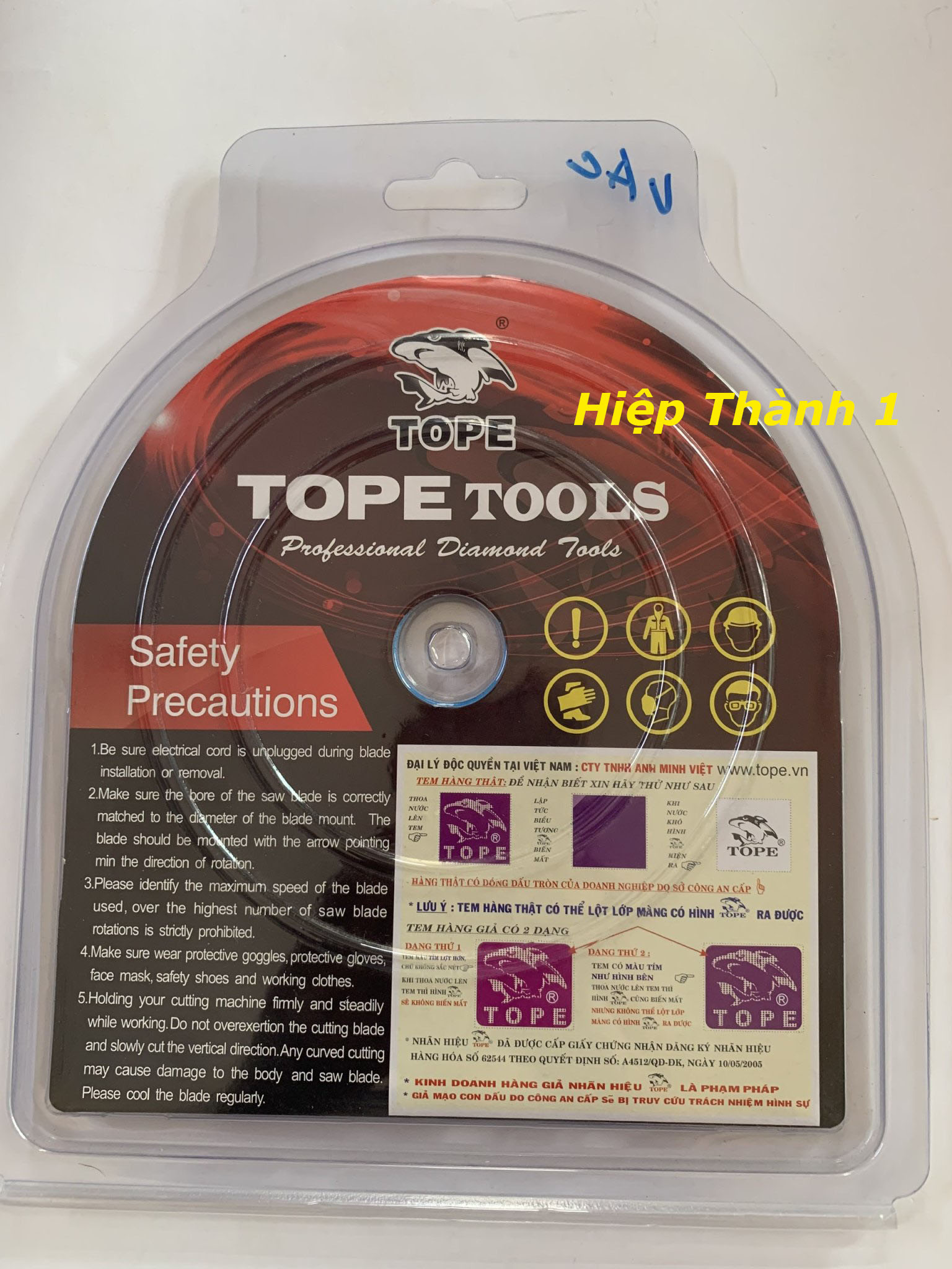 Lưỡi cắt gạch đá TOPE TOOLS Phi 150