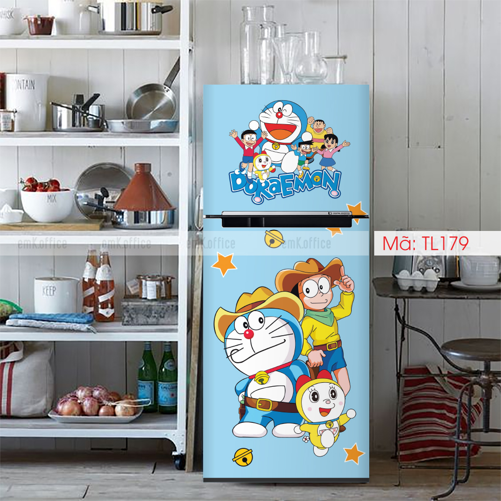 Decal dán tủ lạnh, miếng dán tủ lạnh mẫu cute - BO110