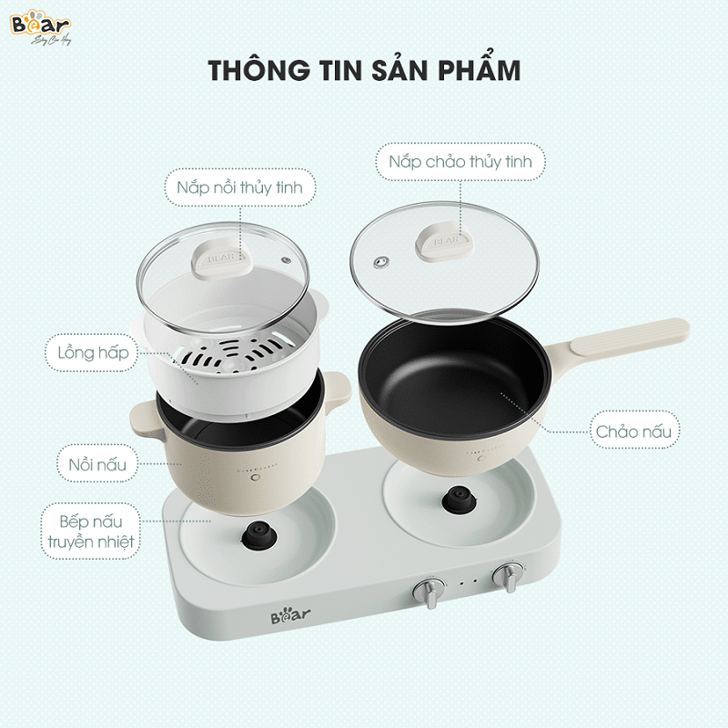 Sb-bd02n electric double bear stove with multi-function pan stainless steel quick-access, cost-saving, easy to clean-authentic-12 months warranty