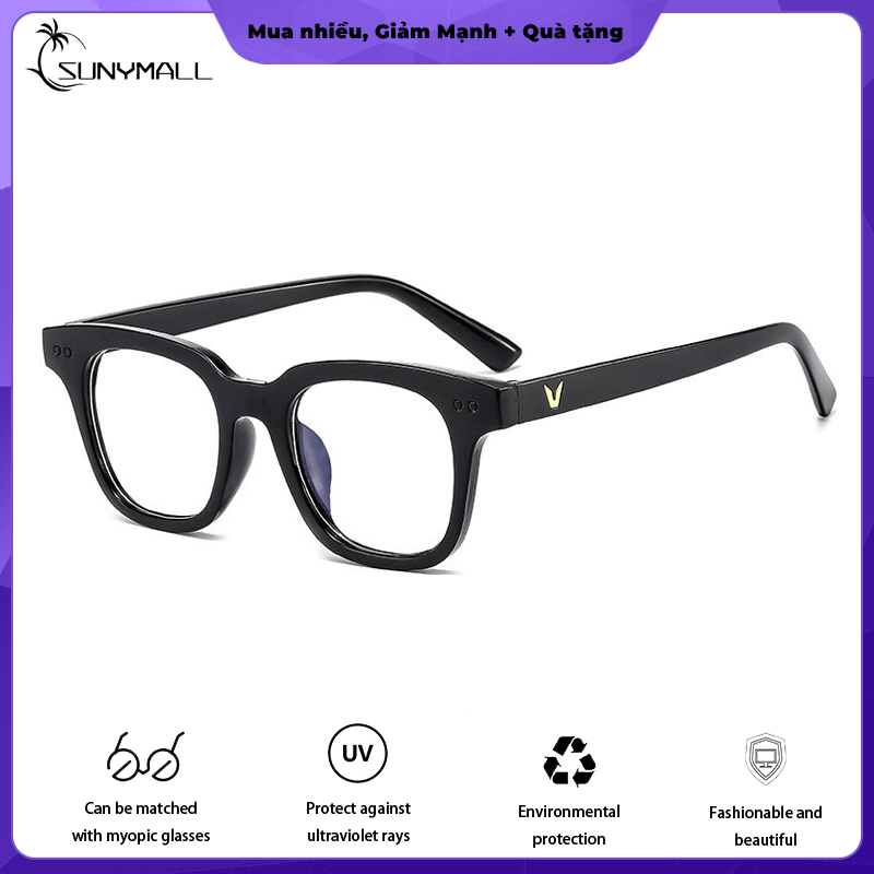 SUNYMALL Kính mát chống tia UV400 và tia bức xạ gọng vuông bảo vệ mắt phong cách retro cao cấp cho nam và nữ
