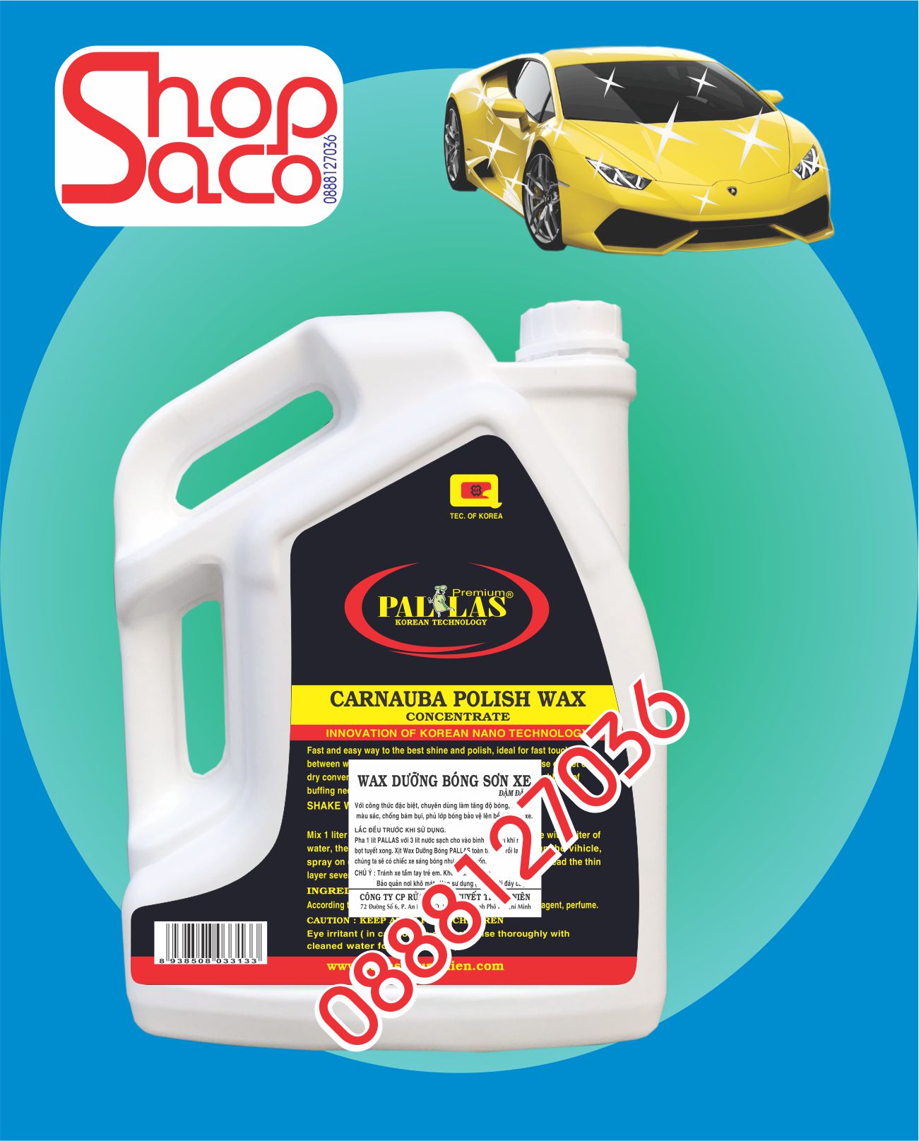 Wax Dưỡng Bóng Sơn Xe Pallas - 6 Lít