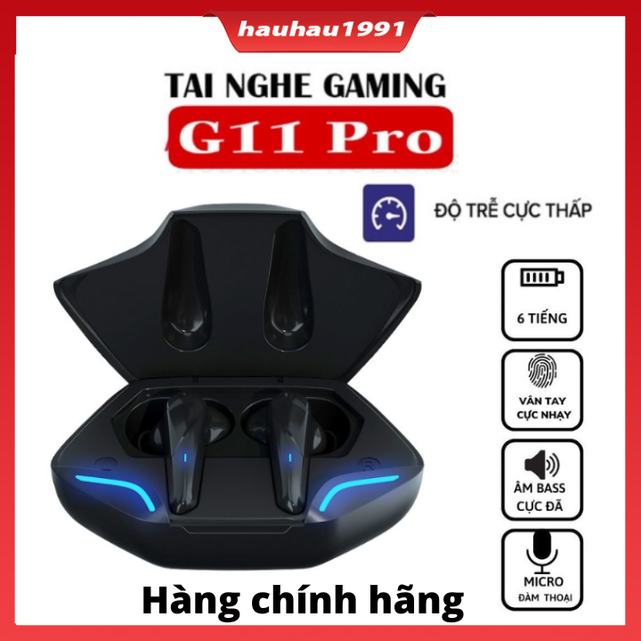Tai Nghe Bluetooth Chơi Game không dây Gaming G11PRO 5.0 TWS, Bass mạnh mẽ, độ trễ cực thấp khi chơi game , pubg, Có Mic,Nhiều Màu
