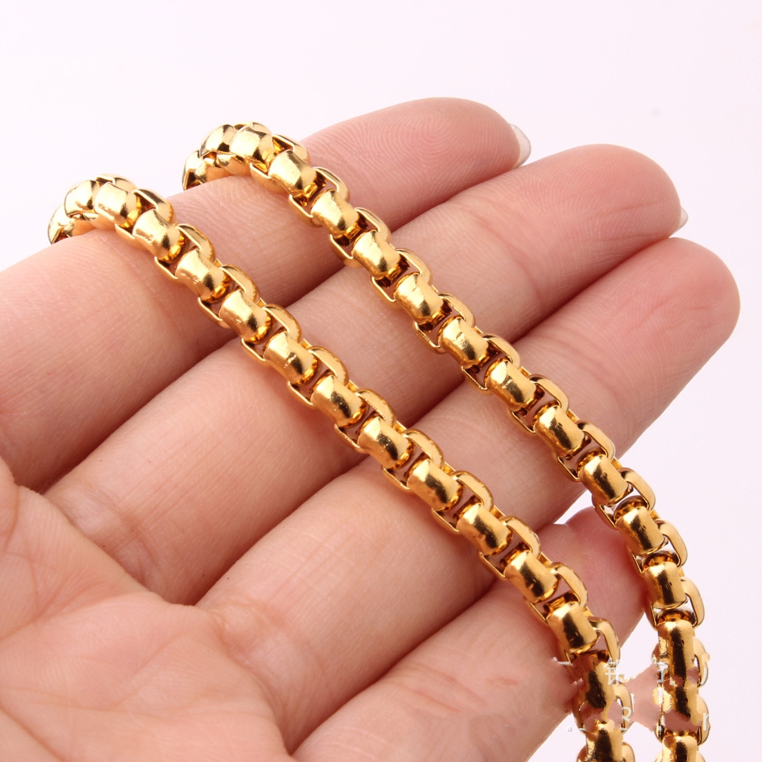 (Dùng Lâu Dài-Có Đóng Mộc Vàng) Dây Chuyền Ống Vuông Dập Mộc Bản 5MM Khóa Tròn Cao Cấp- Hàng Nano chống trầy bản 2021 có ký hiệu