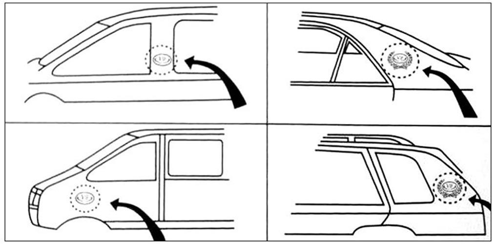 Bộ 2 miếng dán logo kim loại chữ AUDI bông lúa