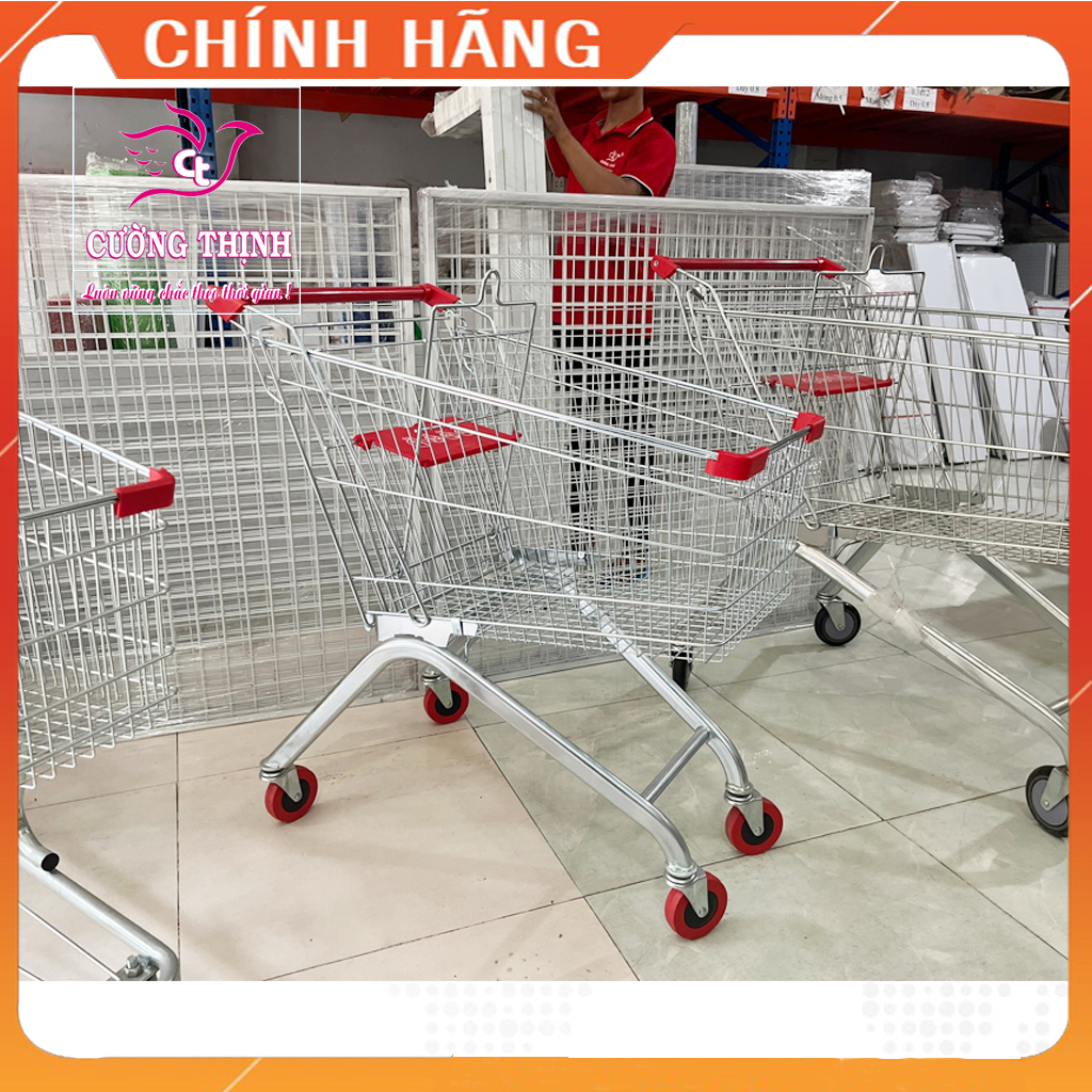 Xe đẩy siêu thị 150 lít, xe đẩy mua sắm siêu thị