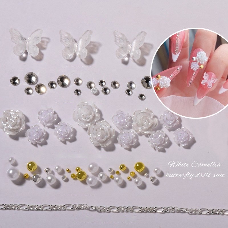 SET HOA HỒNG BI NGỌC TRANG TRÍ MÓNG NAIL