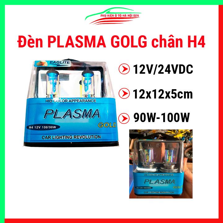 Bộ 2 đèn plasma golg chân h4 12v 100/90w ánh sáng vàng hàn quốc