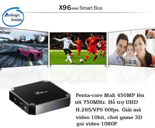 Sale COMBO REMOTE giọng nói chuột bay g10s và  đầu Tivi box thông minh X96 mini amlogic s905L cấu hình 2GB độ phân giải 4K siêu nét nhỏ gọn