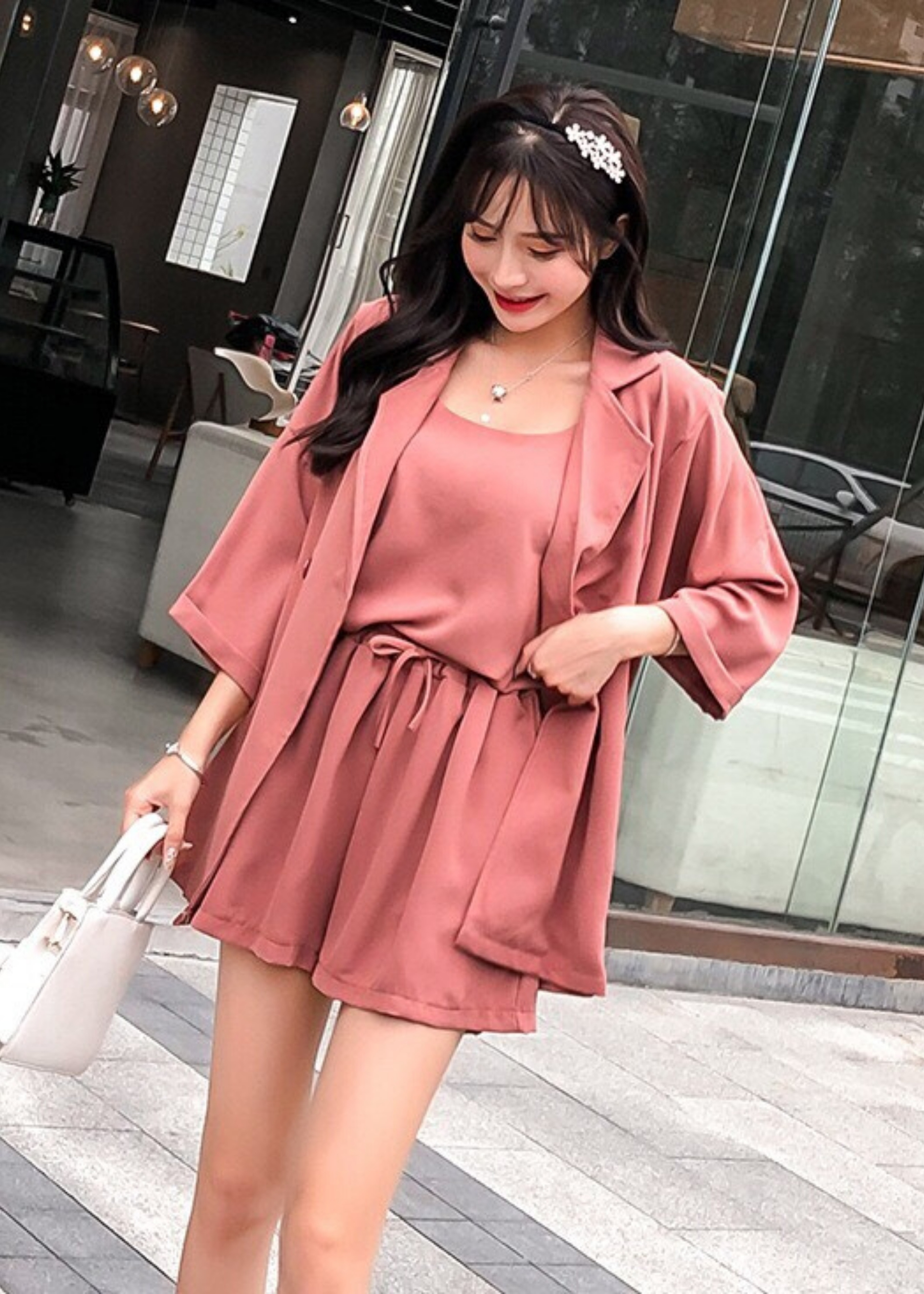 SET BỘ VEST 3 MÓN NỮ (QUẦN ĐÙI+ÁO NỮ+ÁO KHOÁC VEST)