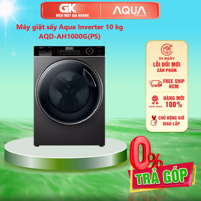 Máy giặt sấy aqua inverter 10 kg aqd-ah1000g - giao toàn quốc - freeship hcm