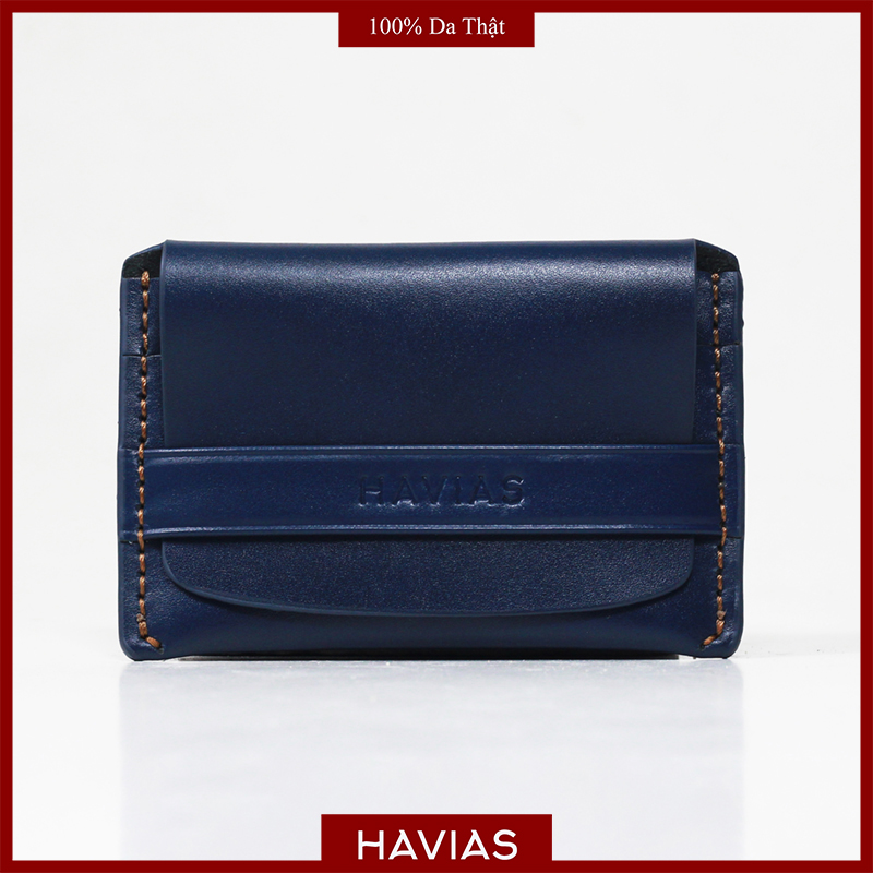 Smile HAVIAS ví mini thủ công da Shell Cordovan 100%