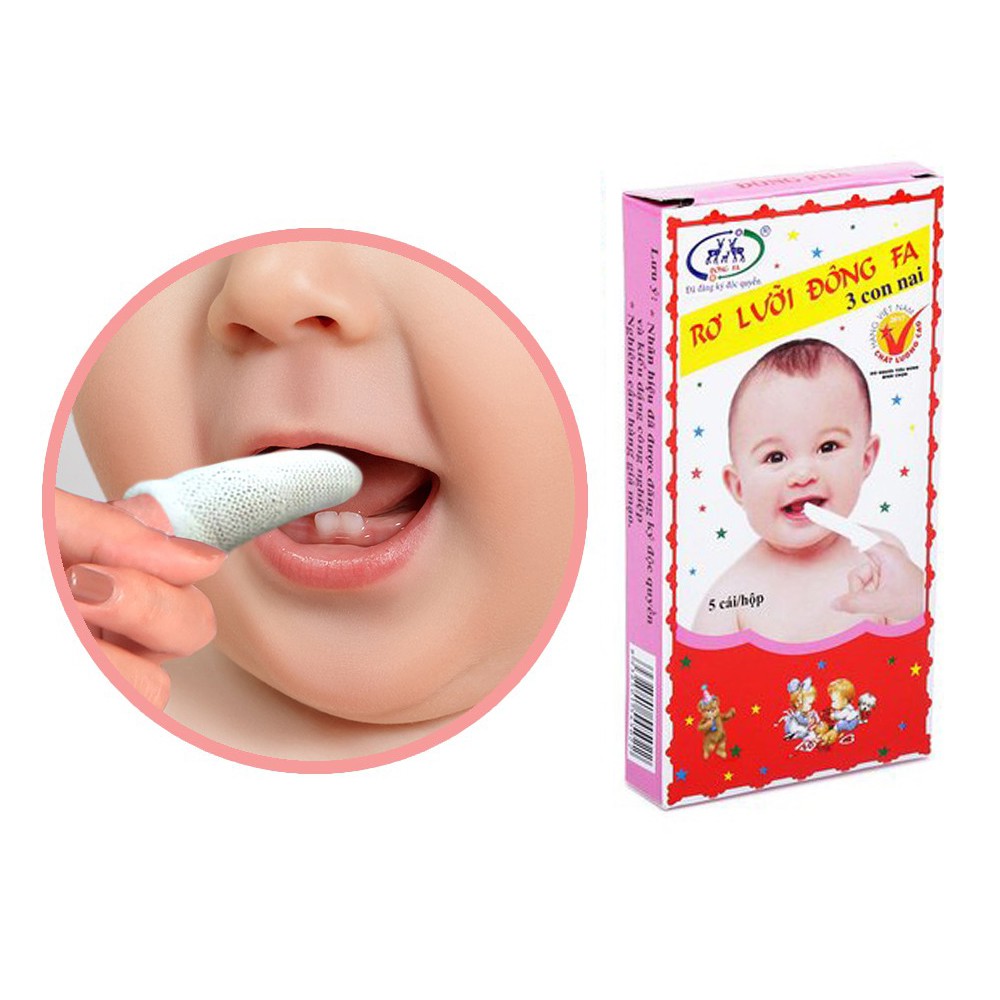 RƠ LƯỠI CHO BÉ YÊU VỆ SINH RĂNG, LƯỠI, MIỆNG (1 HỘP 5 CÁI)