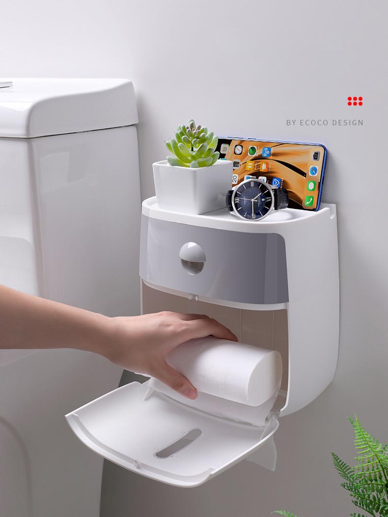 hộp để giấy vệ sinh 2 tầng cao cấp ECOCO 1804