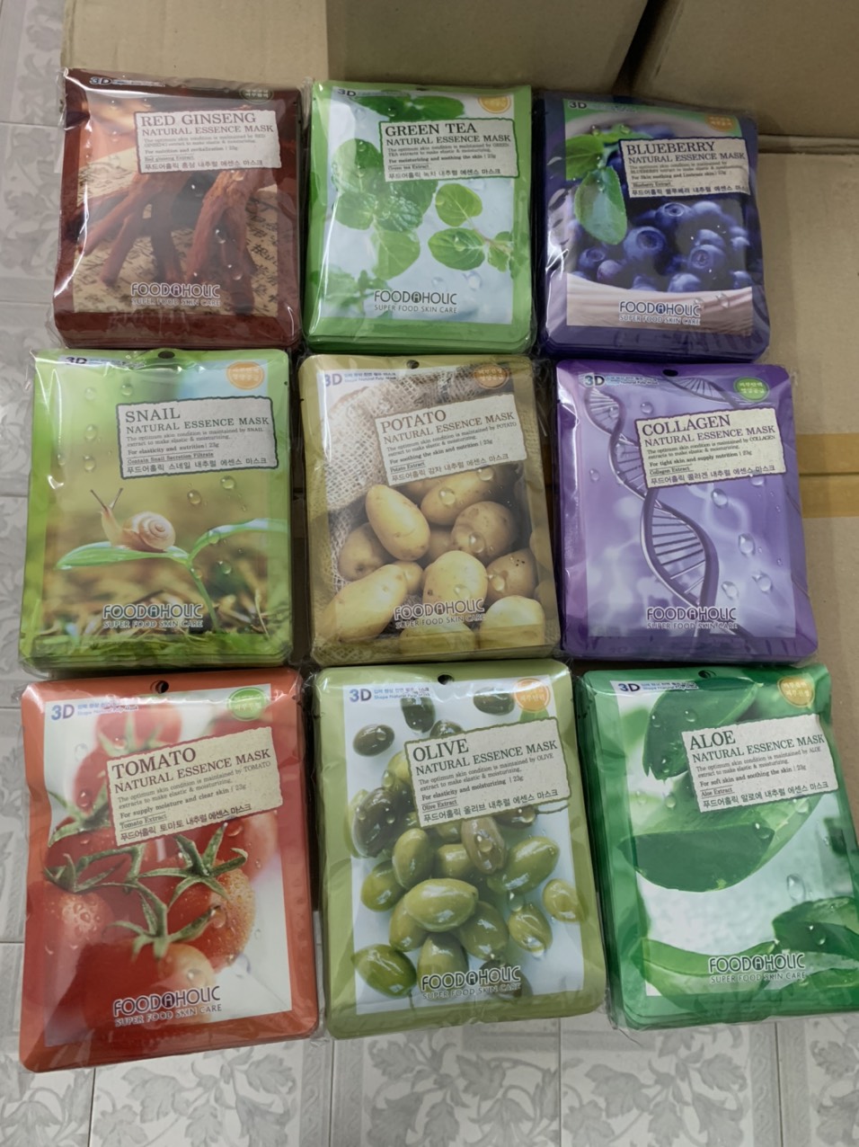 [HCM]Combo 10 Miếng Mặt nạ 3D FoodaHolic Essence Mask