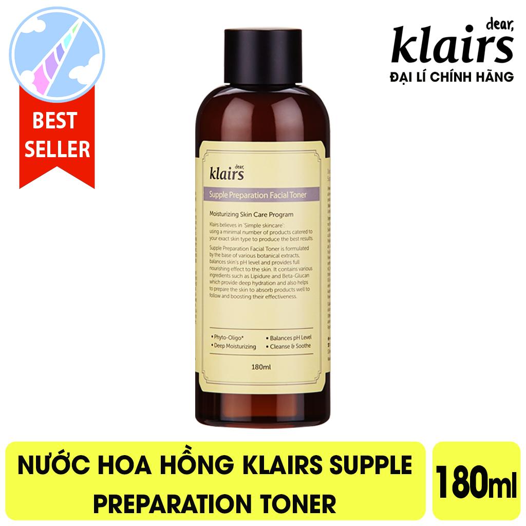 Nước Hoa Hồng Cấp Ẩm, Kháng Viêm Klairs Supple Preparation Toner 180ml - Facial - Có Mùi