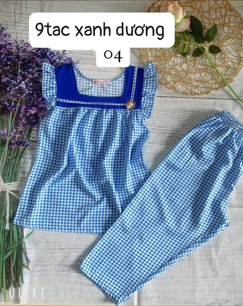đồ bộ lửng sọc caro, đồ bộ nữ, đồ bộ mặc nhà , đồ bộ lụa hàn