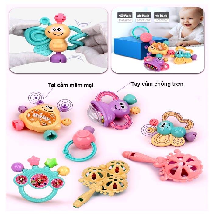 Xúc Xắc Lục Lạc 07 Món Cao Cấp Cầm Tay Cho Bé