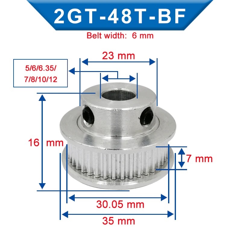 Puly GT2 Bánh răng GT2 48 răng bản 6mm 10mm