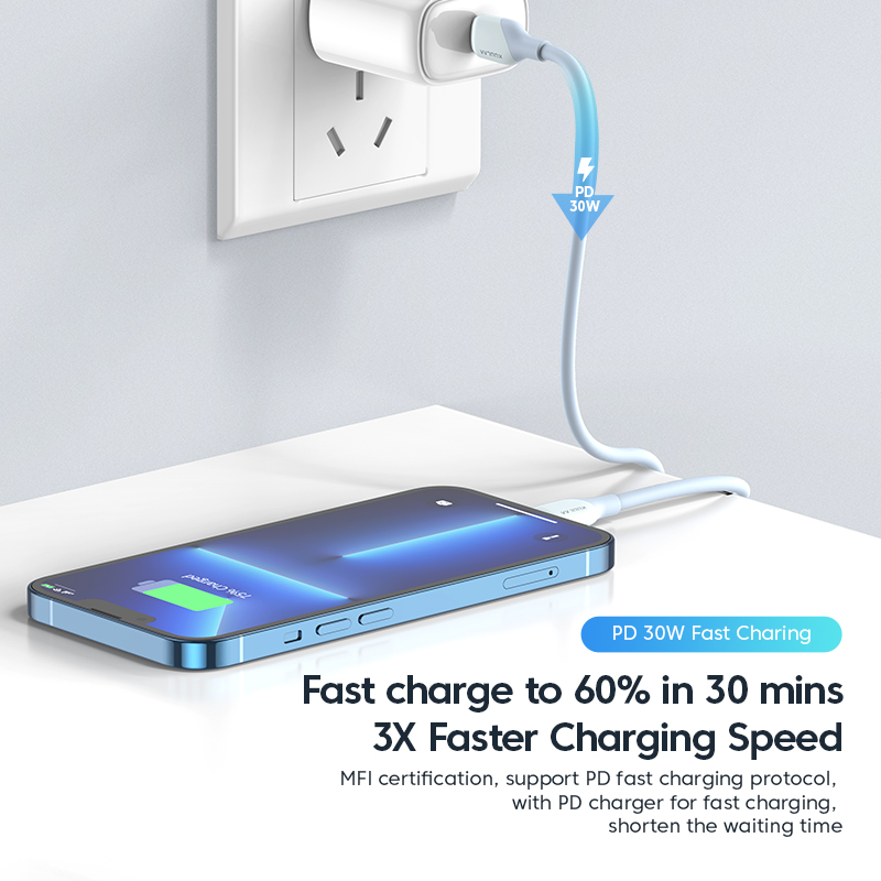 KUULAA MFi 30W 3A Fast Charging Cable Type-c To Lightning PD Quick Charging Date Cable For iPhone 12 Mini Pro Max 11 X XS 8 XR Charge Cord