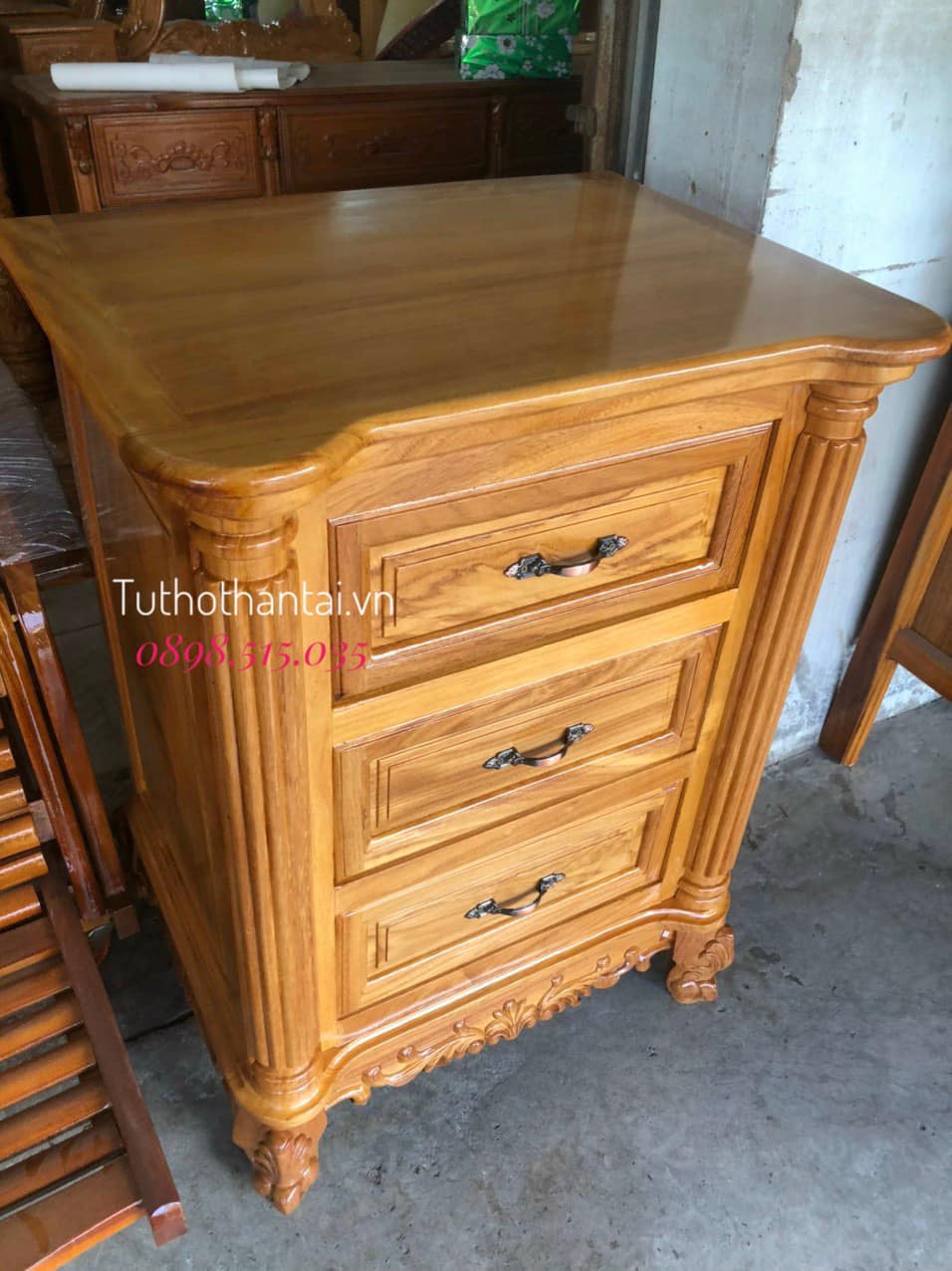 Tủ đầu giường gỗ Gõ Đỏ