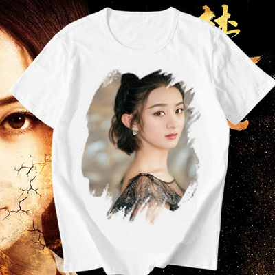 Áo thun in hình ngôi sao Triệu lệ Dĩnh cổ tròn tay ngắn thời trang nhiều mẫu