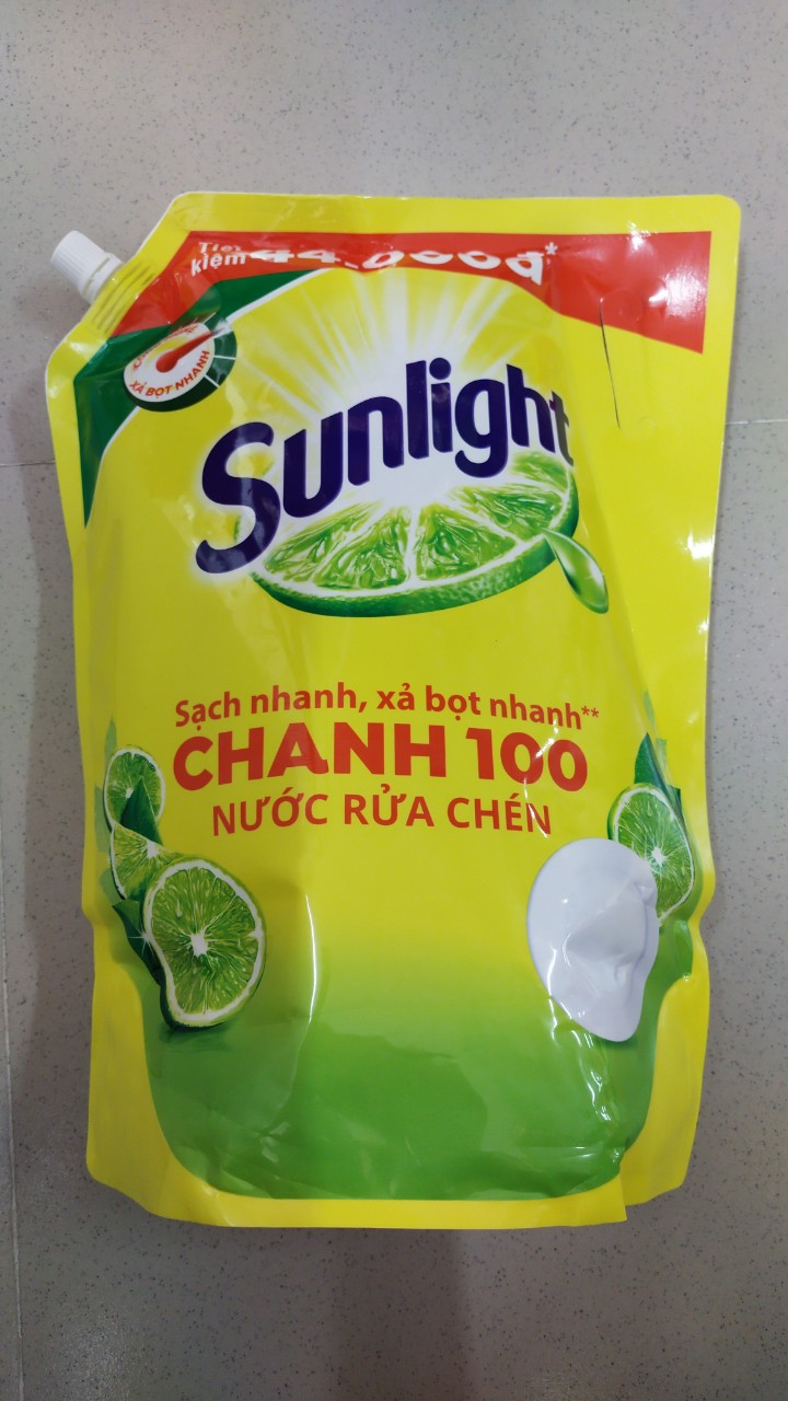 [New Product] Sunlight Lemon Dishwashing Liquid 100 Bags 3.1 kg