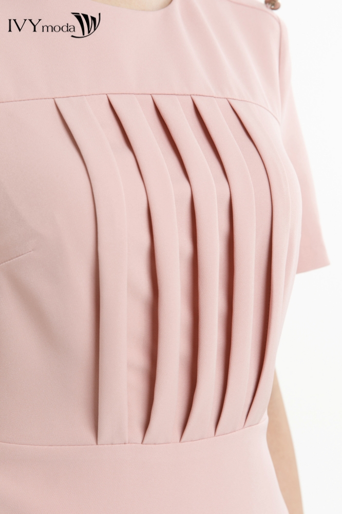 Đầm ôm xếp ly IVY moda MS 48M7644