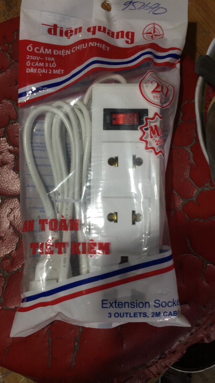 ổ cắm dây 3 lỗ 2m,5m điện quang