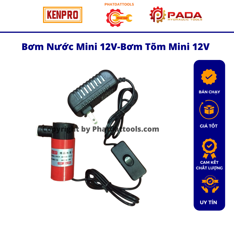 Bơm nước chống bụi cho máy cắt rãnh tường-Bơm mini 12V