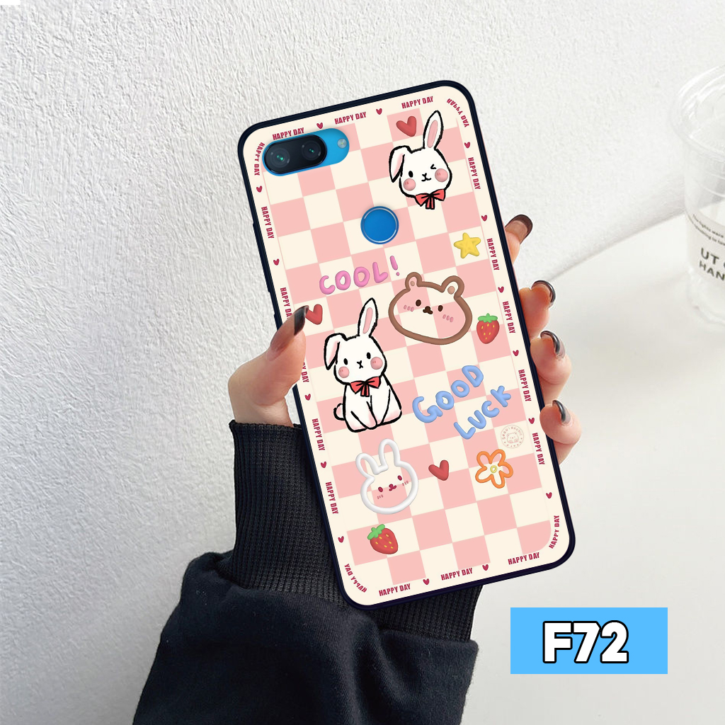 Ốp lưng Xiaomi Mi 8 Lite hình thỏ, gấu nâu cute dễ thương