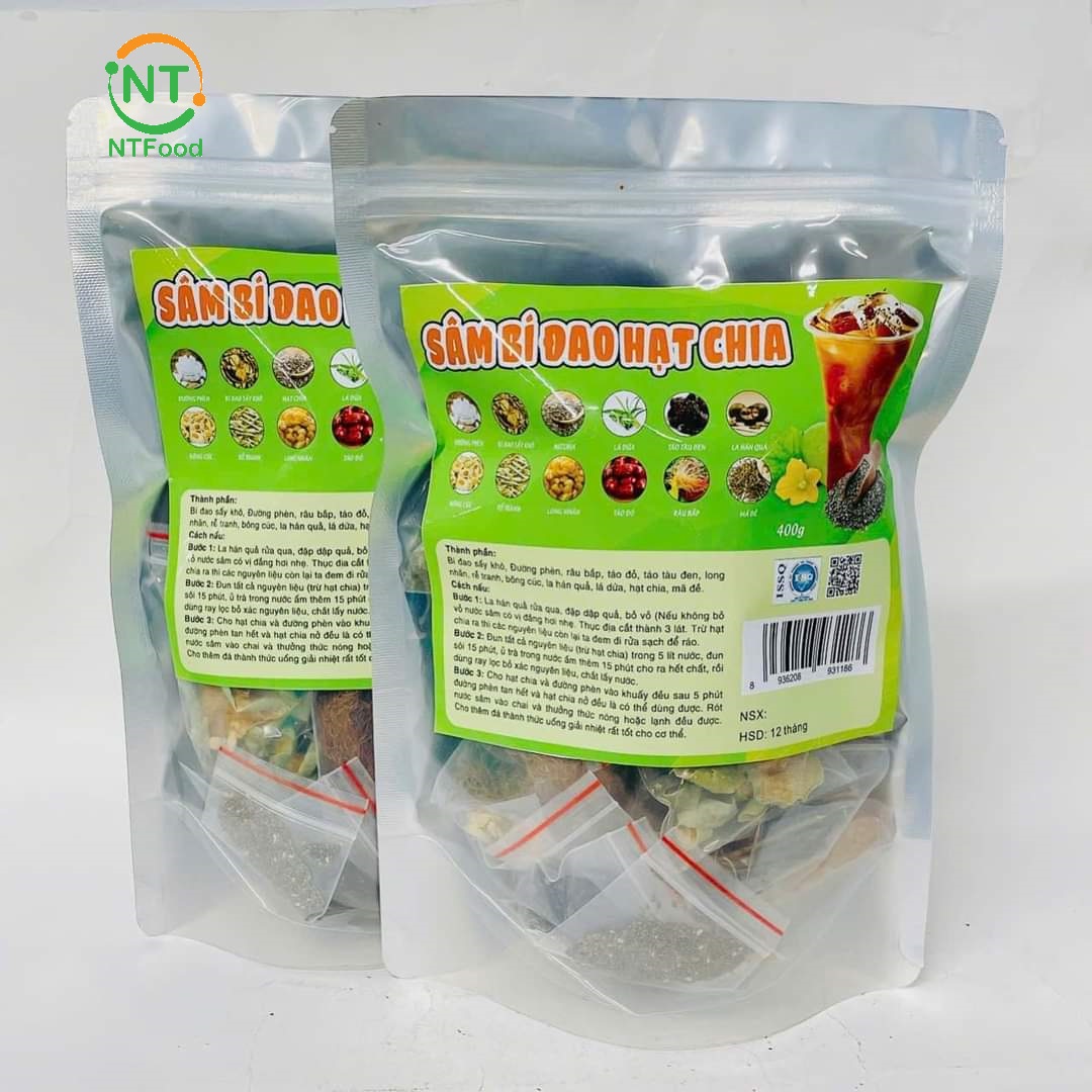 Set trà sâm bí đao hạt chia ntfood - nhất tín food