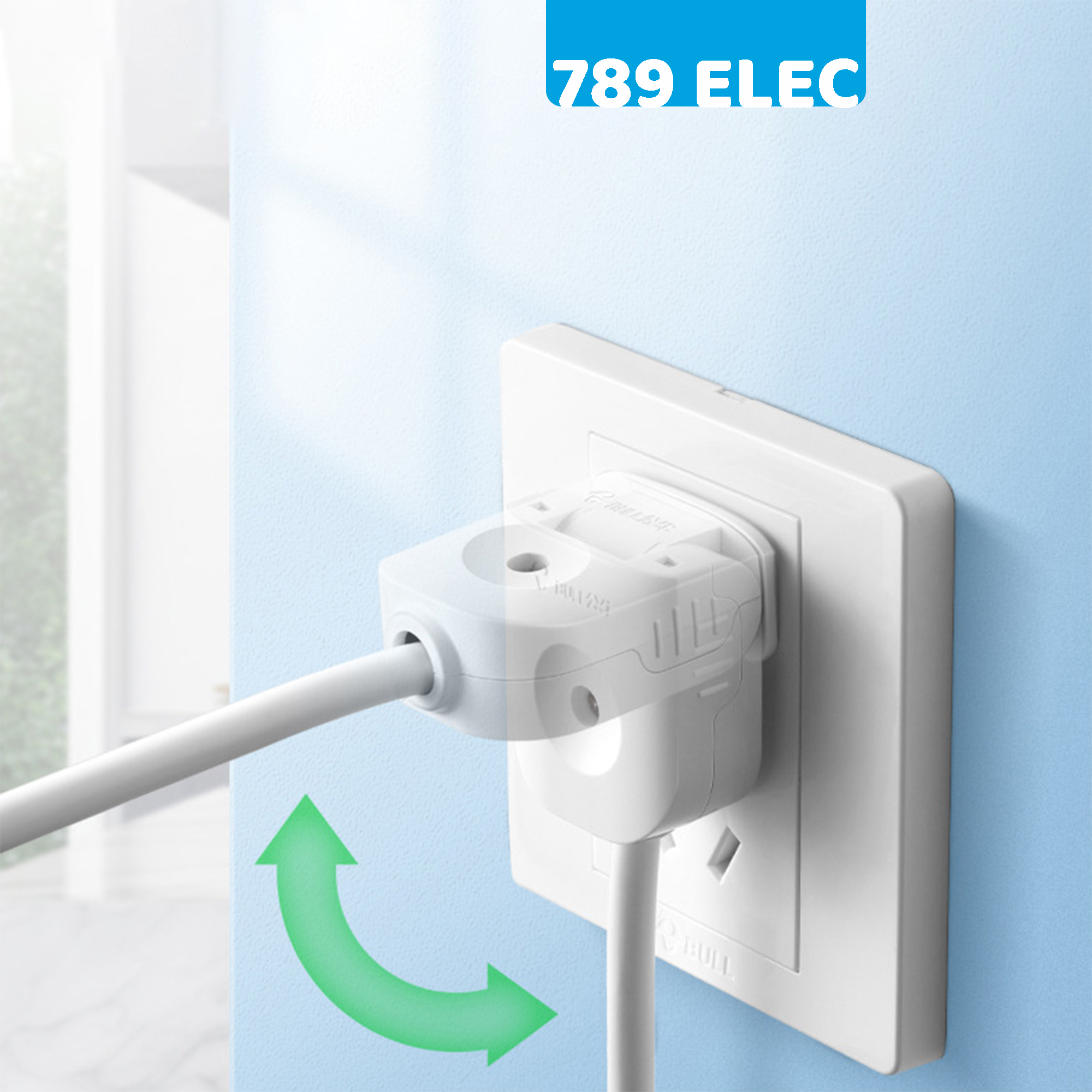 Phích cắm điện Bull 10A xoay 90 độ