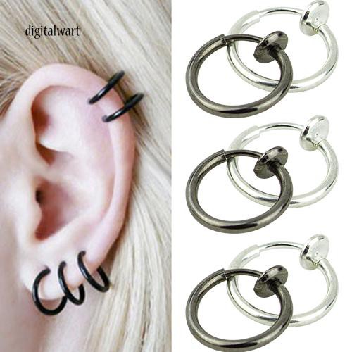 Khuyên tai tròn thiết kế đơn giản dùng để xỏ tai/mũi/môi cá tính trẻ trung dành cho nam và nữ