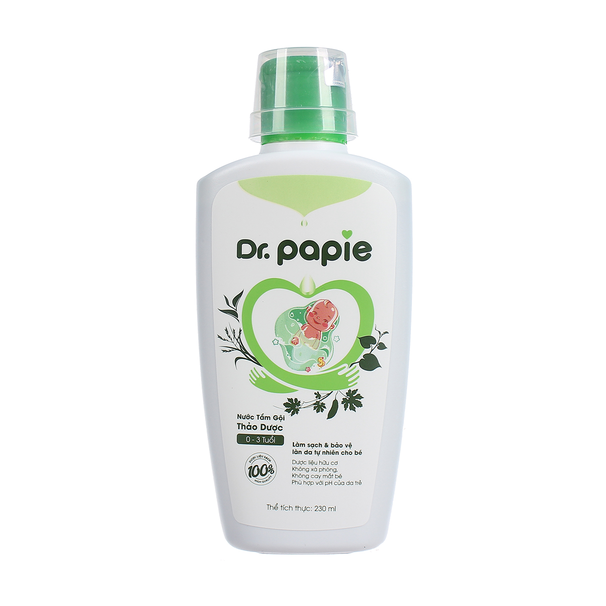 Nước tắm gội thảo dược Dr PaPie cho bé 230ml