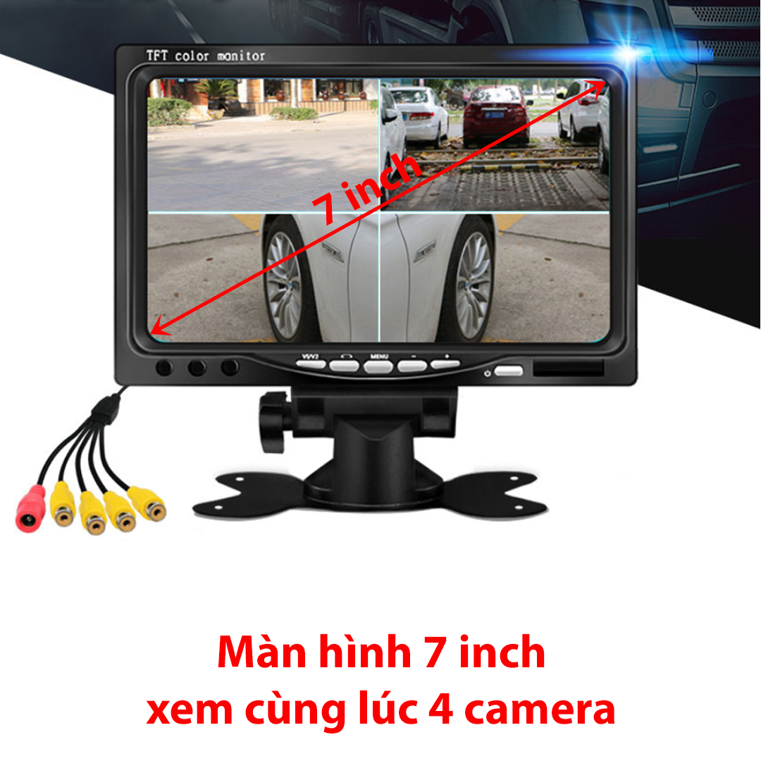 Xem cùng lúc 4 camera | Màn hình taplo 7 inch