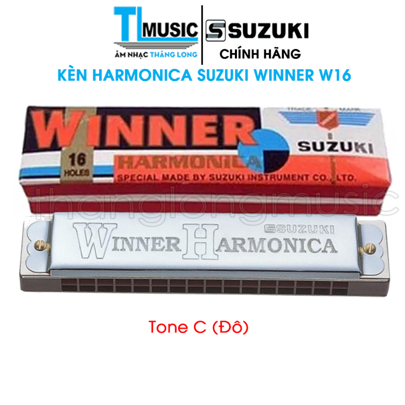 Kèn Harmonica Tremolo Suzuki Winner W-16 Key C (16 Holes)
