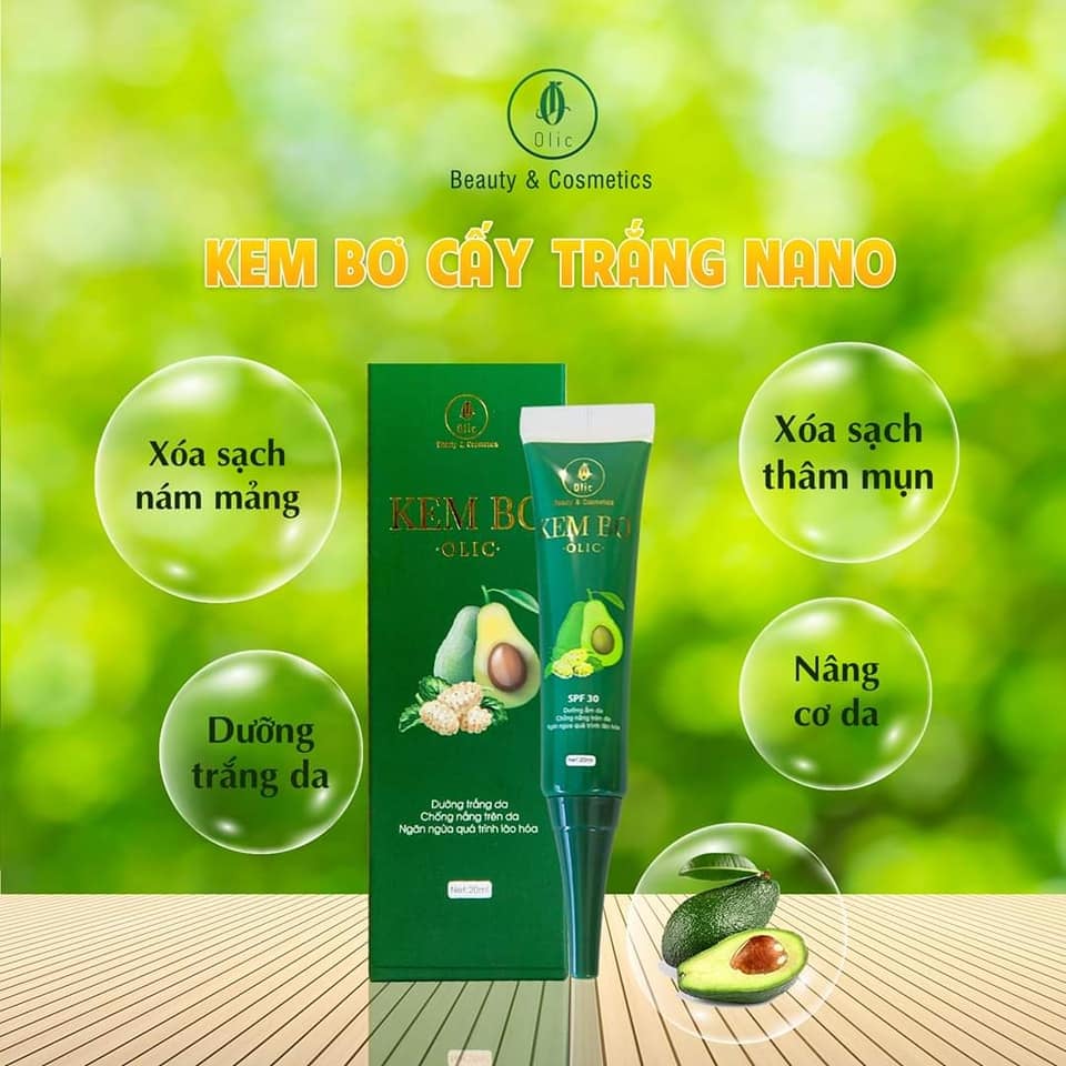 Kem bơ cấy trắng Nano Olic