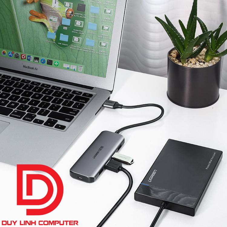 Bộ chia USB 3.0 ra 4 cổng Ugreen 50768 vỏ nhôm