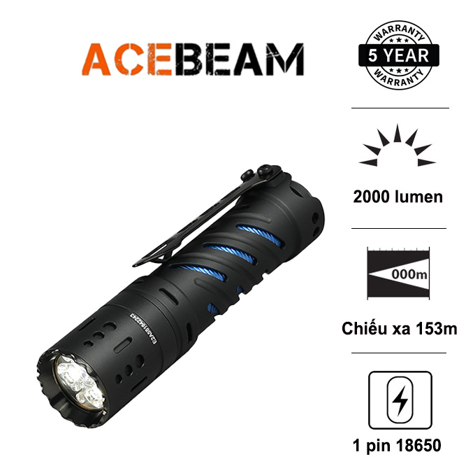 Đèn pin ACEBEAM E70 Mini độ sáng 2000 lumen chiếu xa 153m CRI> 90