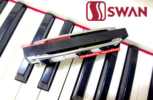 Kèn harmonica Swan BluesPower SW1020H Key C (Bạc)(Đen)